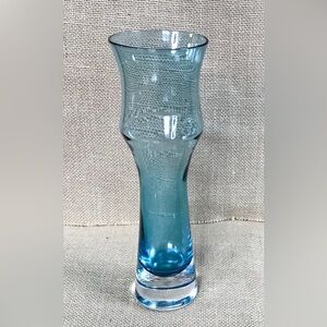 Aseda Glasbruk Bo Borgstrom Blue Cased Glass Vase Ocean Beach Coastal Minimalist